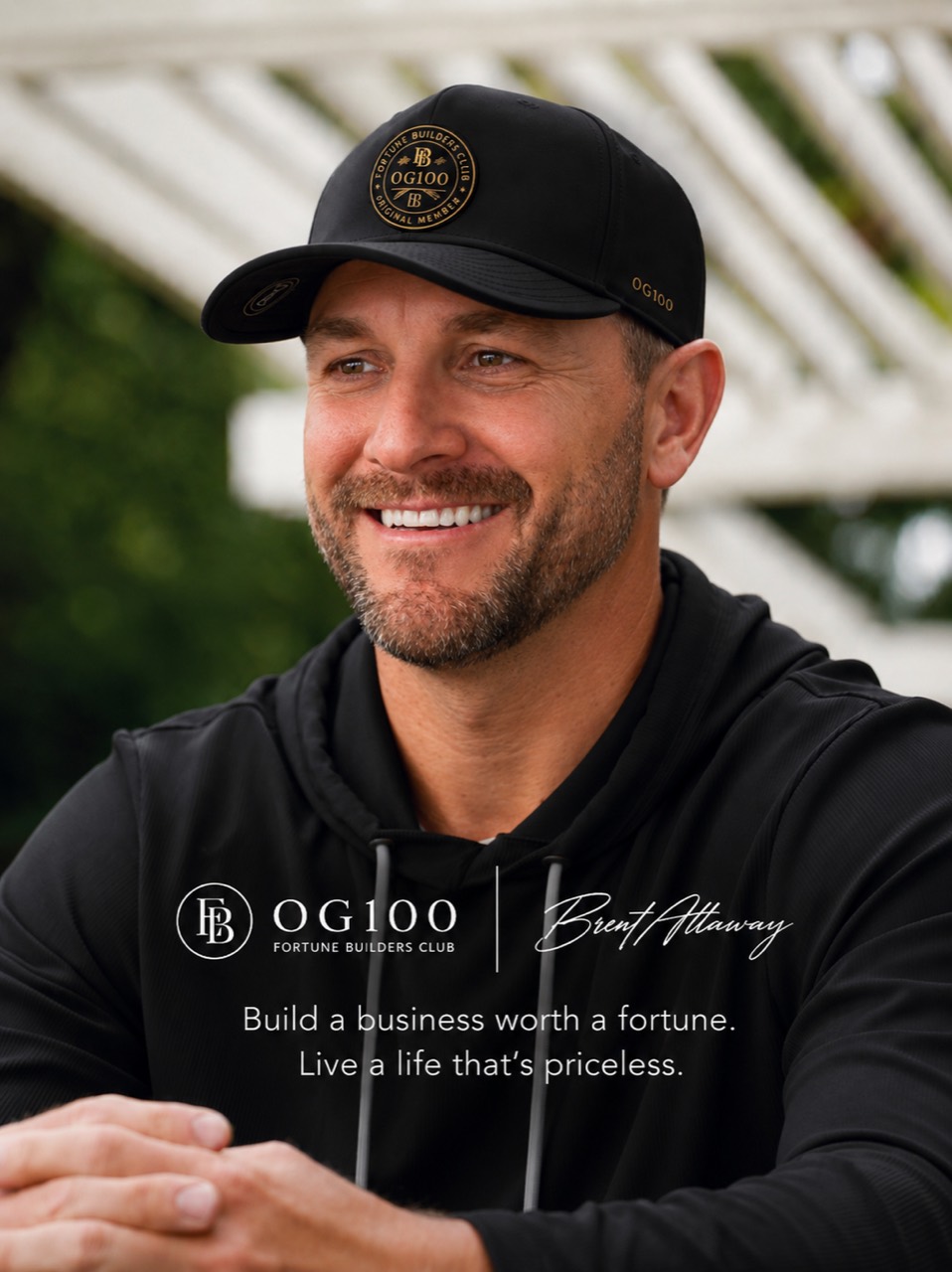 Brent Attaway wearing the OG100 founder hat